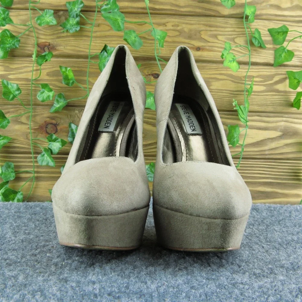 Steve Madden Darrina‎ Women Platform Heel Shoes Brown Leather Size 7 Medium
